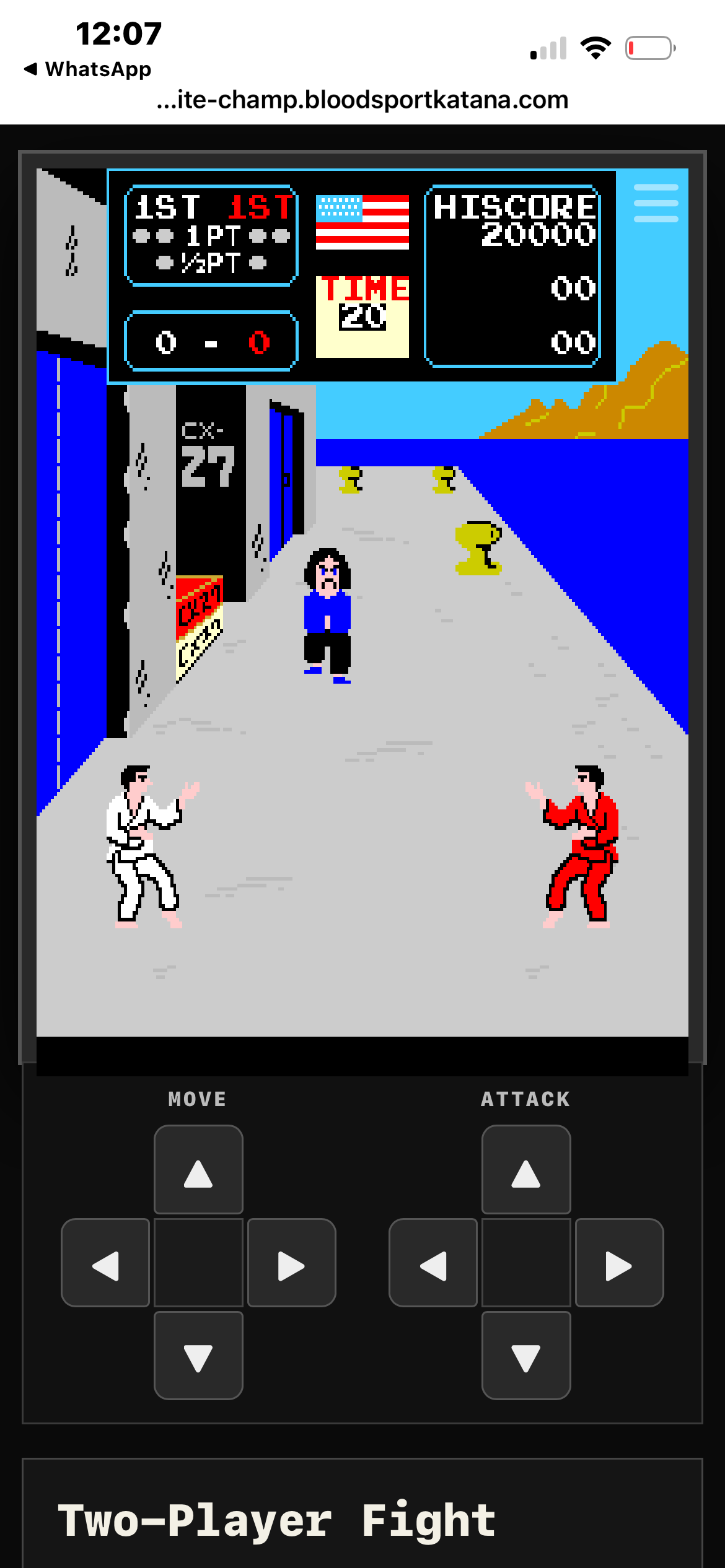 KUMITE CHAMP custom mobile dual-control interface